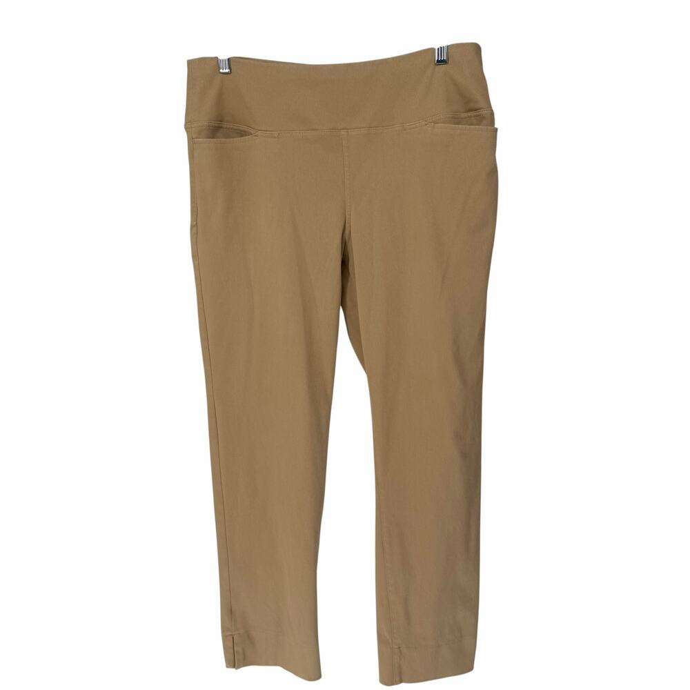 J. Jill Wearever Collection Tan Pull-On High Waisted Straight Pants Large